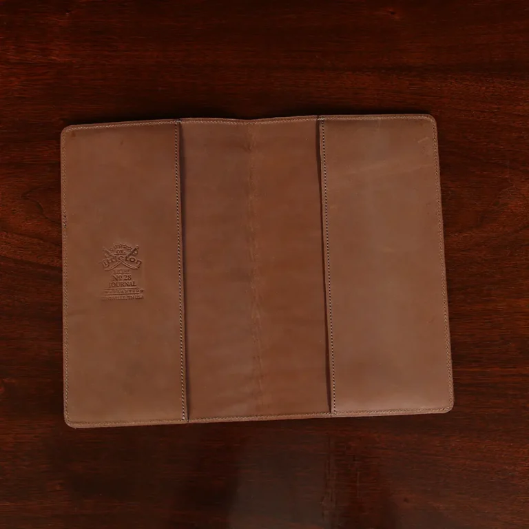 No. 28 Pocket Journal in Vintage Brown American Alligator - ID 002 - inside view