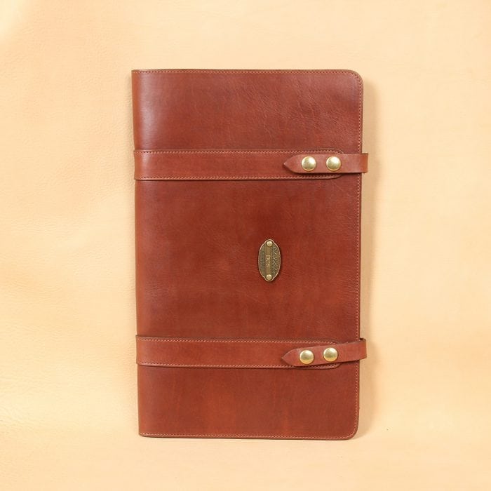 18L Leather Business Legal Sized Portfolio Notebook Folio Brown USA Made No