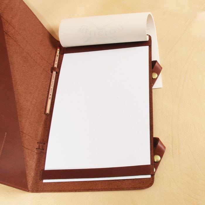 18L Leather Business Legal Sized Portfolio Notebook Folio Brown USA Made No