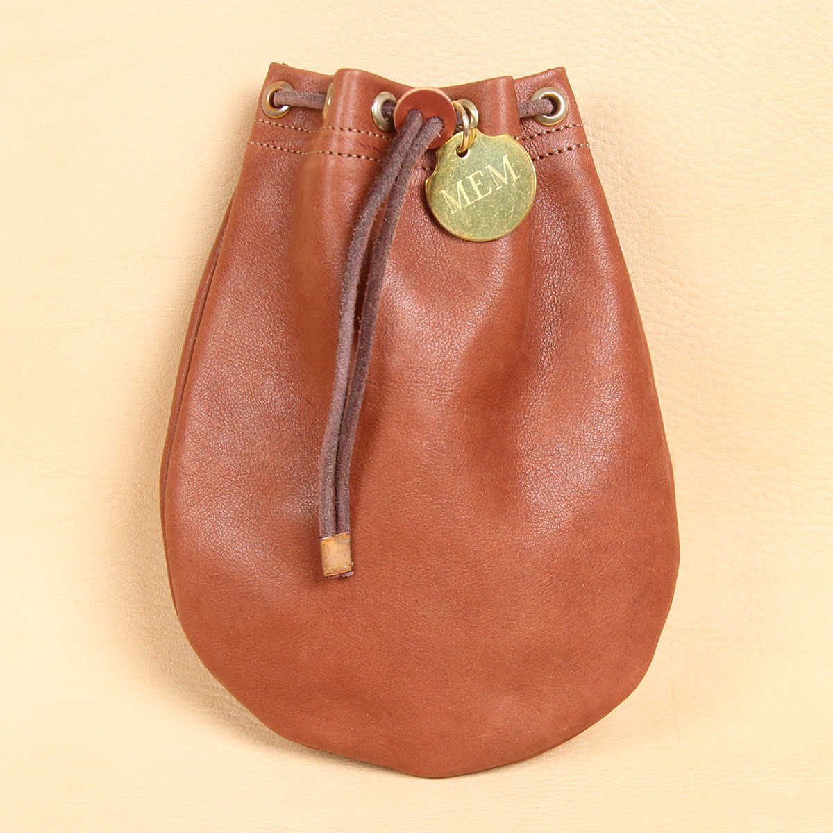 Made in USA Medium/Brown Col Littleton Full-Grain Leather Possibles Pouch