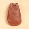 no1 small vintage brown leather possibles drawstring bag with product stamp