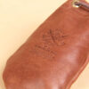 no1 small vintage brown leather possibles drawstring bag with product stamp