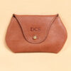 no1 leather vintage brown pouch with personalization