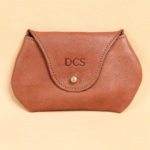 no1 leather vintage brown pouch with personalization