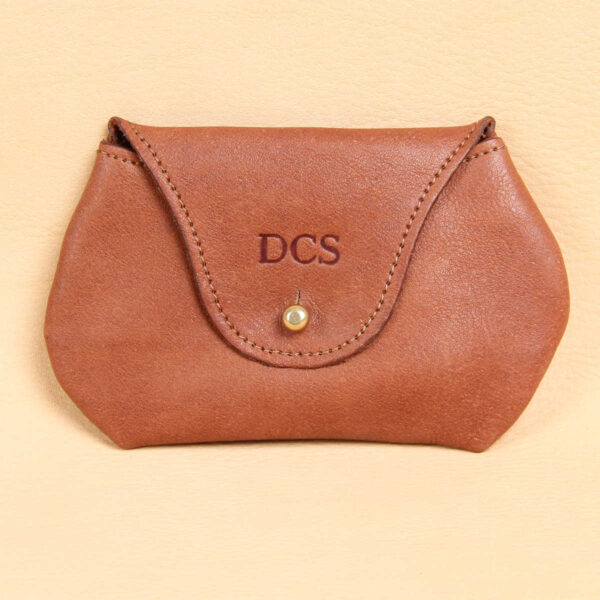 no1 leather vintage brown pouch with personalization