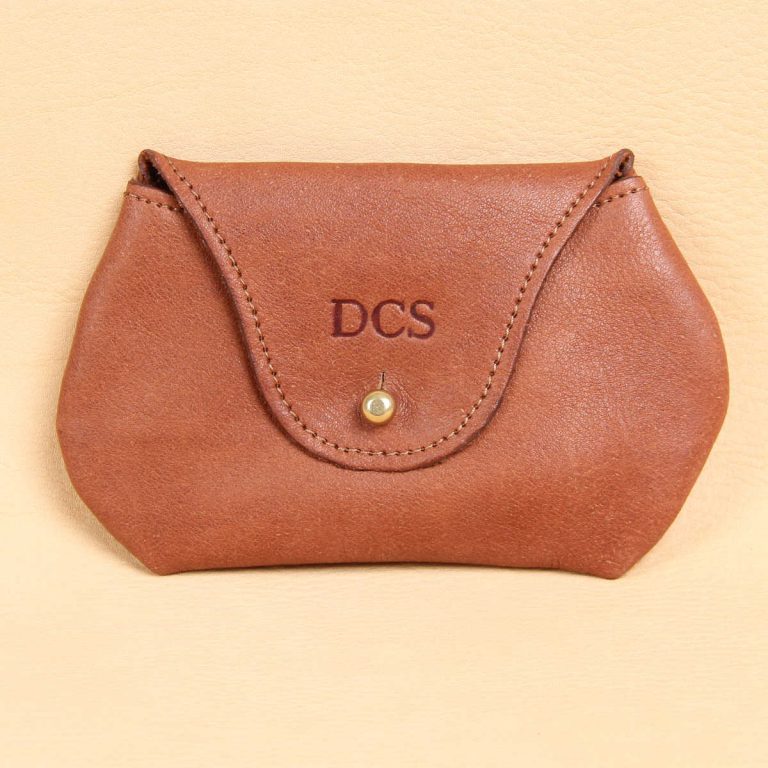 no1 leather vintage brown pouch with personalization