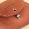 no 10 vintage brown leather pouch with nickel stud closure