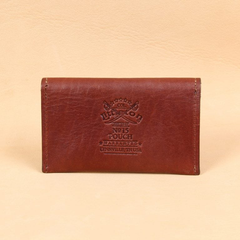no15 vintage brown american leather pouch with product stamp