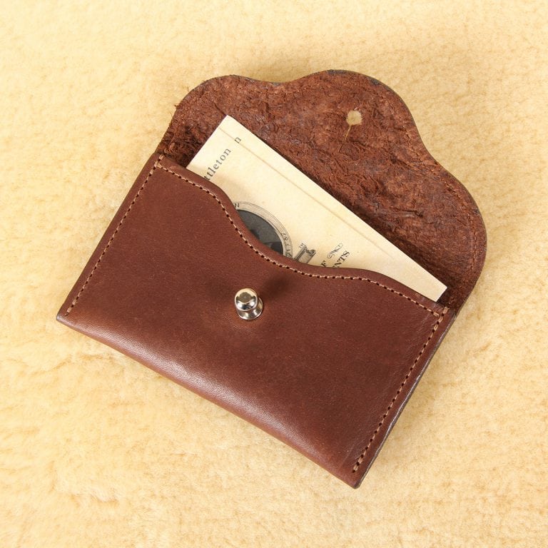 no15 vintage brown american leather pouch with business cards