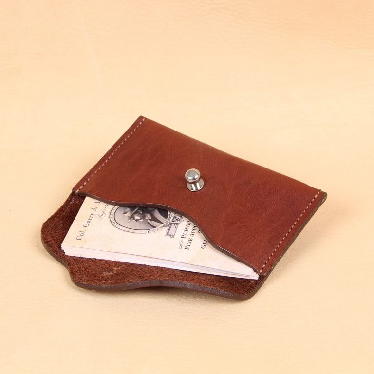 no15 vintage brown american leather pouch with business cards