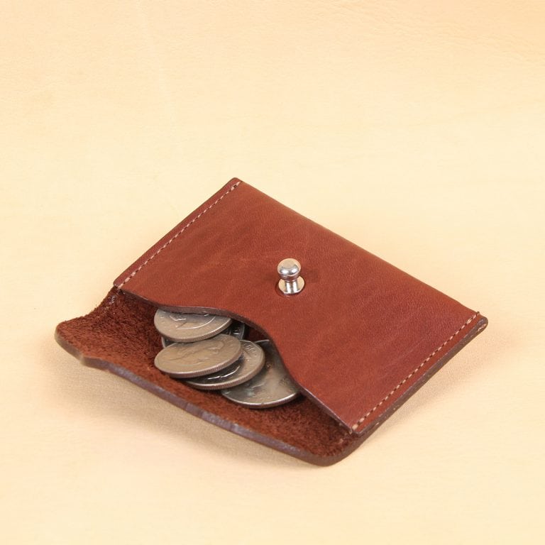 no15 vintage brown american leather pouch with change