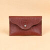 no15 vintage brown american leather pouch with nickel stud ball closure