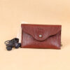 no15 vintage brown american leather pouch with contents