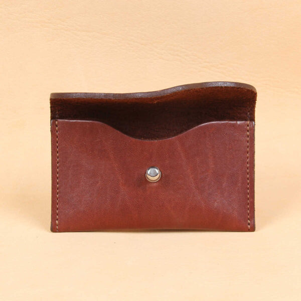 no15 vintage brown american leather pouch with flap open