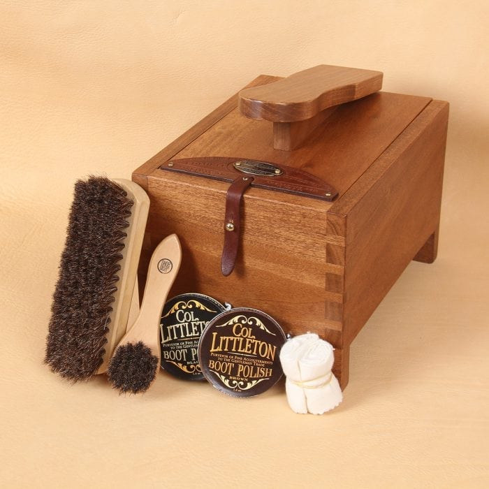 Personalised Wooden Shoe Shine Box With Shoe Shine Kit Christmas