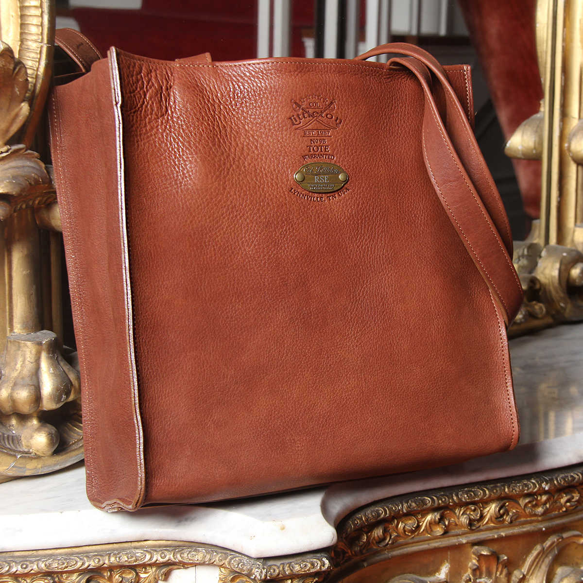 Leather Tote, No. 9B Purse Best American FullGrain Handbag Col