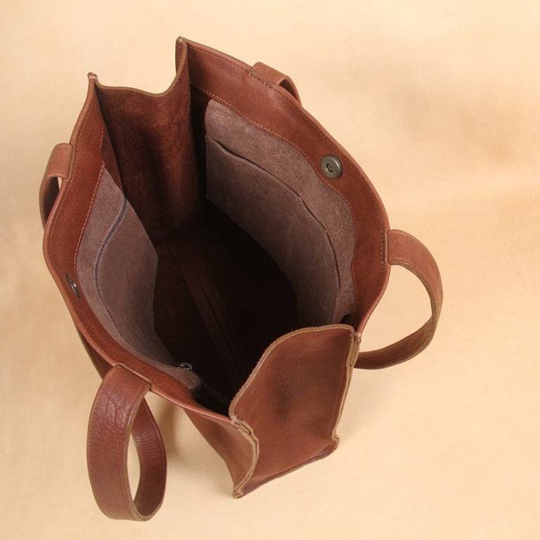 leather tote bag with strap