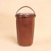 Leather tumbler sleeve for 20 ounce Yeti Rambler cup back Col Littleton logo embossed.