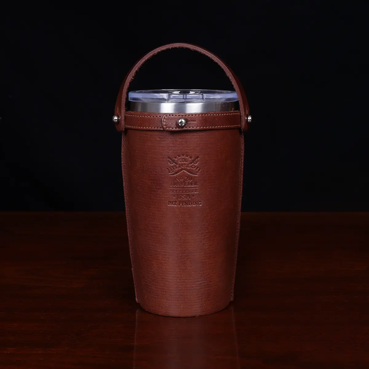 Rattlesnake Leather Yeti Cup Sleeve w/Handle - Tannare Leather