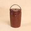Leather tumbler sleeve for 20 ounce Yeti Rambler cup brown sleeve only front.