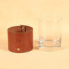brown leather sleeve with veranda glass