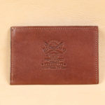 no 33 vintage brown wallet with product stamp