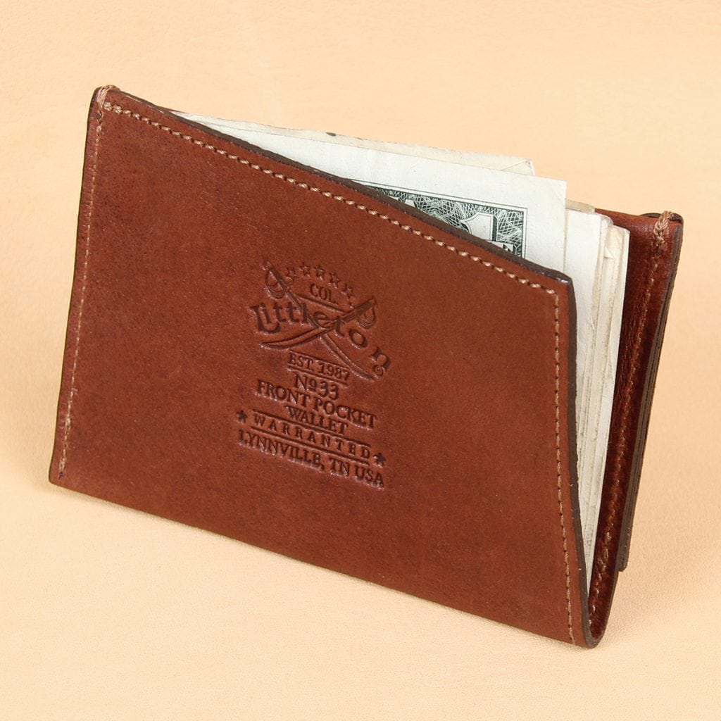 Leather Front Pocket Wallet, No. 33 USA Made Col. Littleton