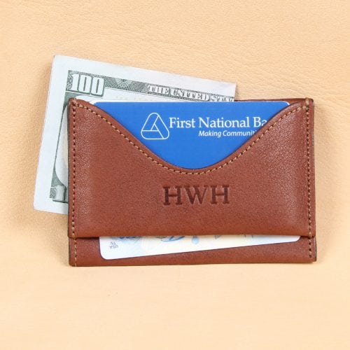 no 33 vintage brown wallet with cash and cards