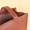 wayfarer tote in vintage brown american leather with strap