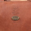 wayfarer tote in vintage brown american leather with plate