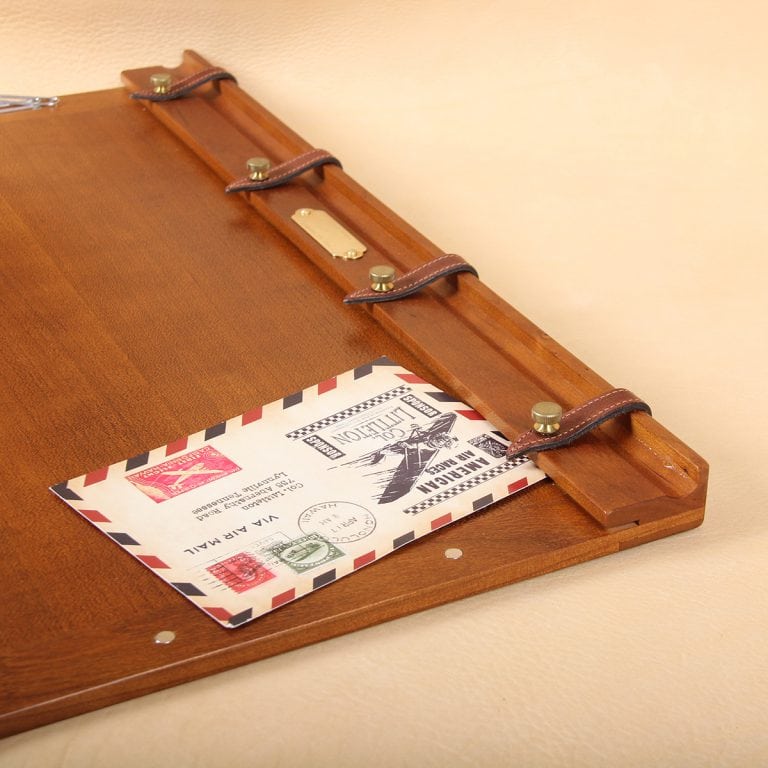 no10 american cherry wood writing board with leather straps