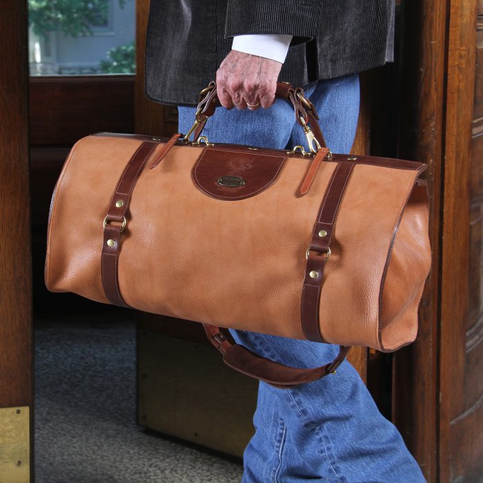 leather carry on duffel