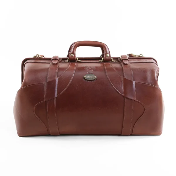 No. 5 Leather Travel Grip Bag – Vintage Brown