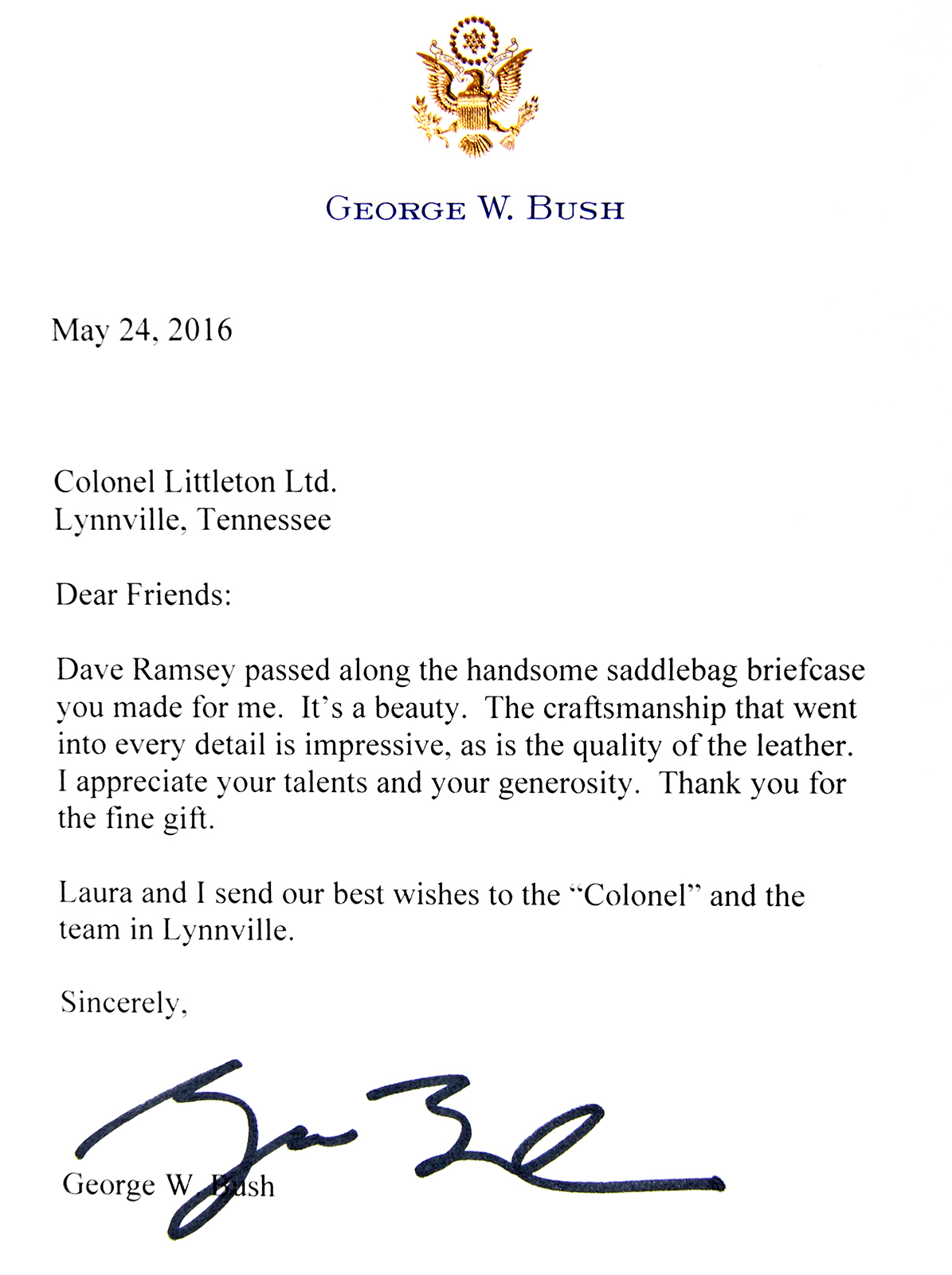 presidents day blog bush letter