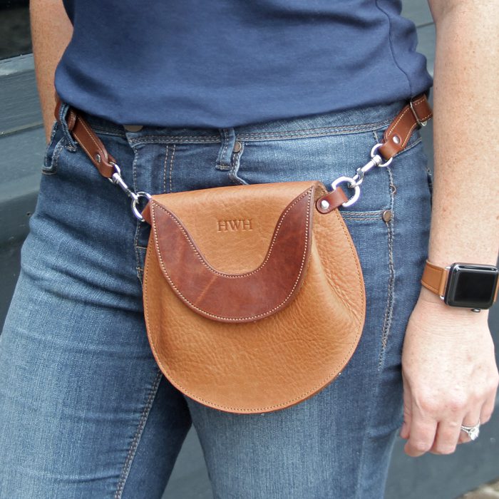 tan leather belt bag