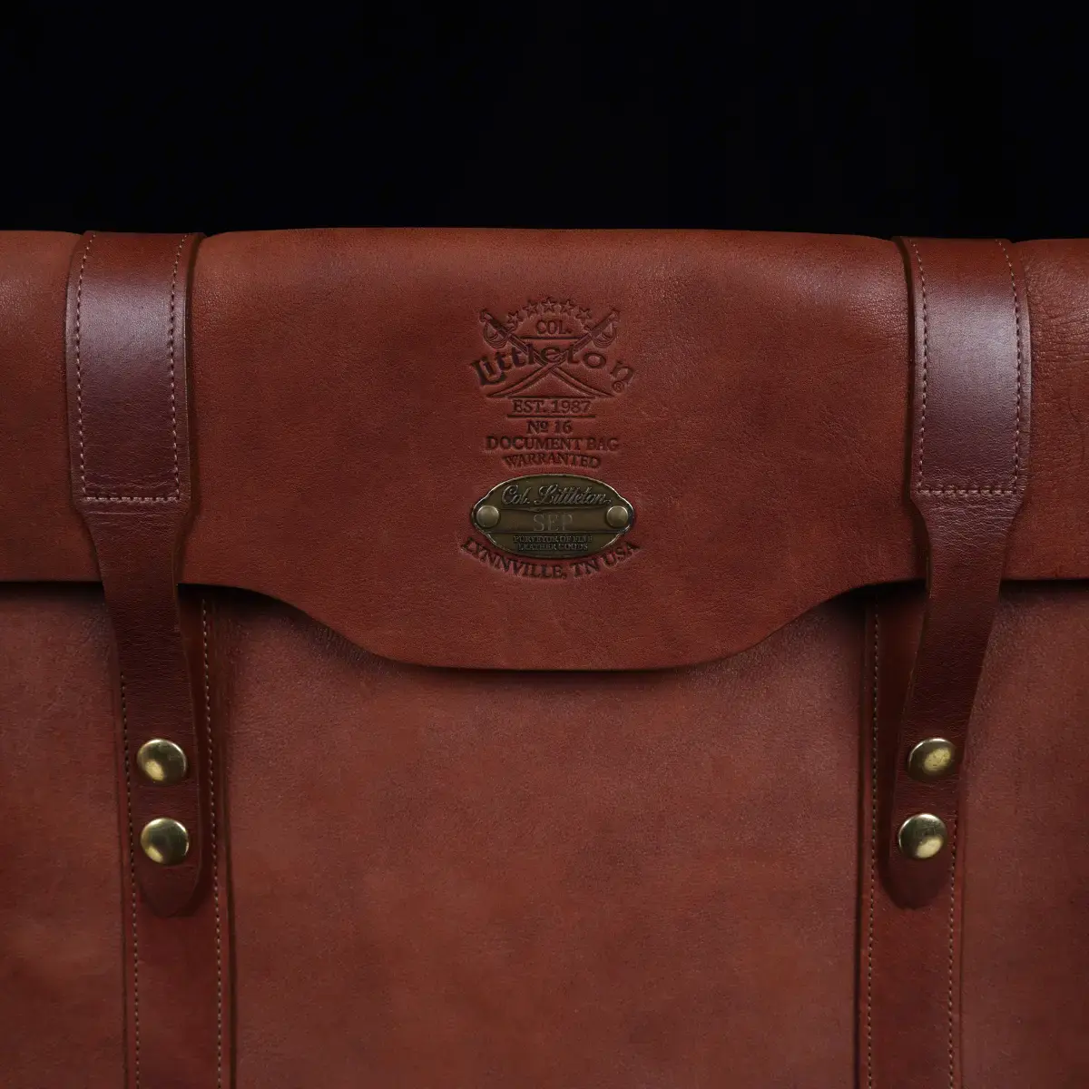 Leather document sales satchel