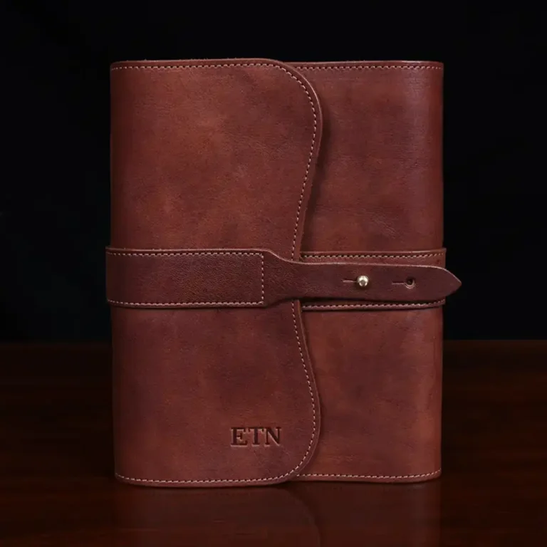 no 9 journal in vintage brown showing the front