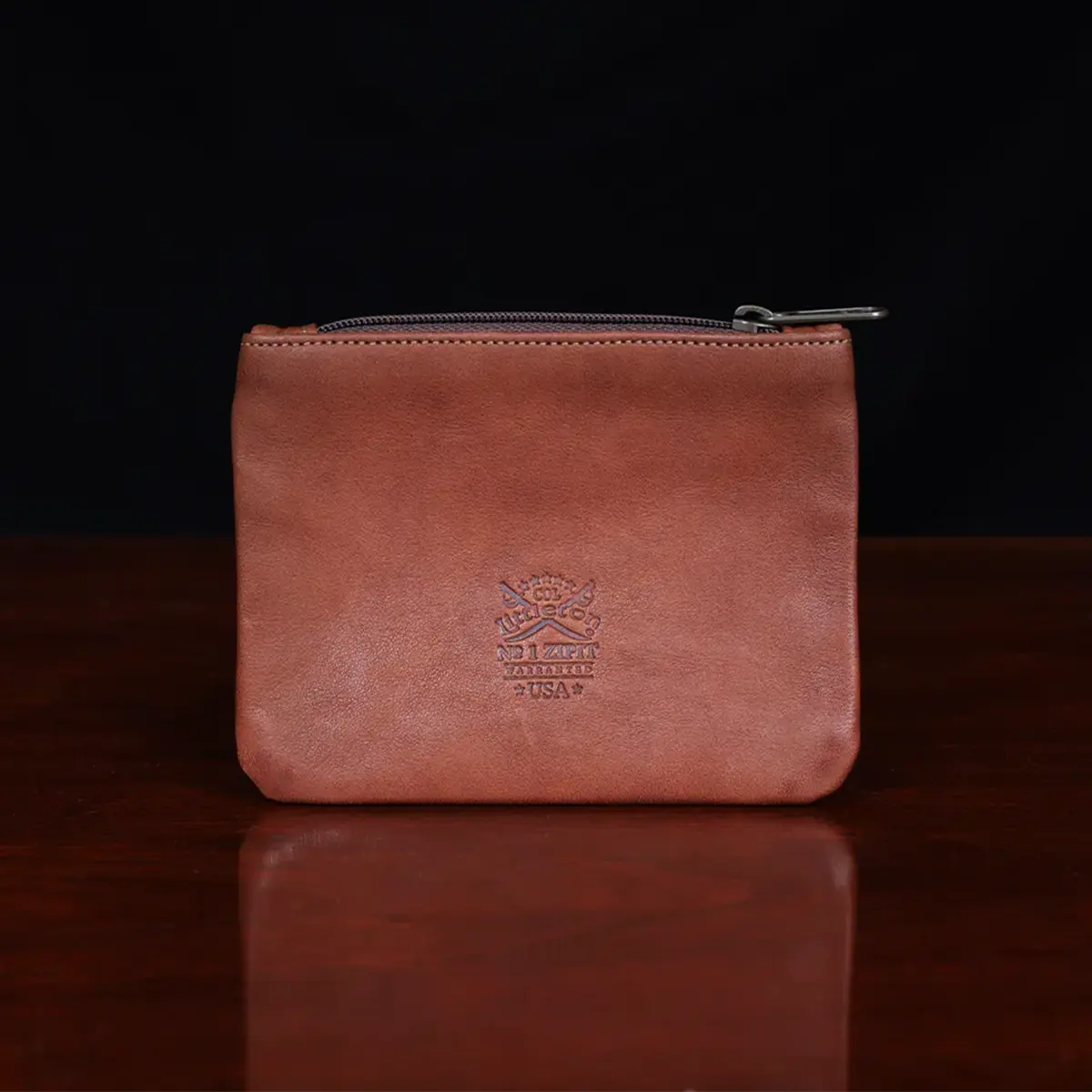 Small Full-Grain Leather Zipper Pouch - No. 1 Zip It, USA Made