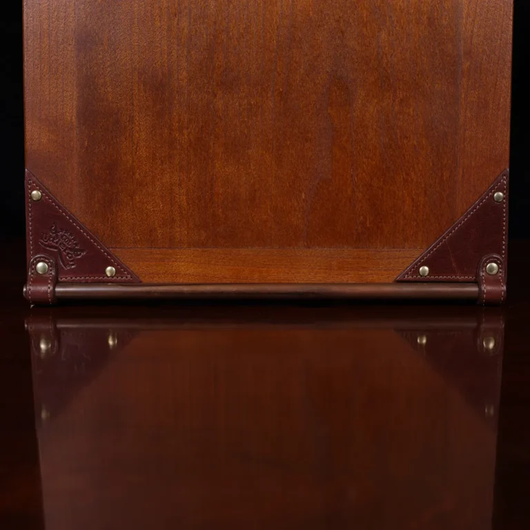no9 american cherry wood writing board with leather pockets - copper rod