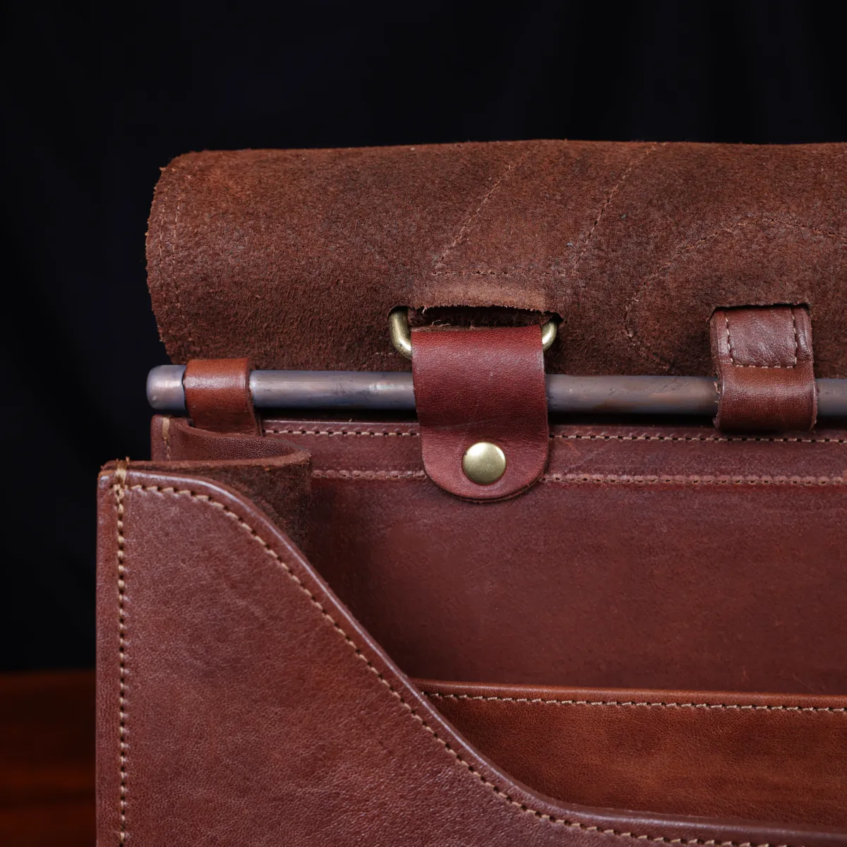 Leather Laptop Bag, Real Genuine Full-Grain Briefcase