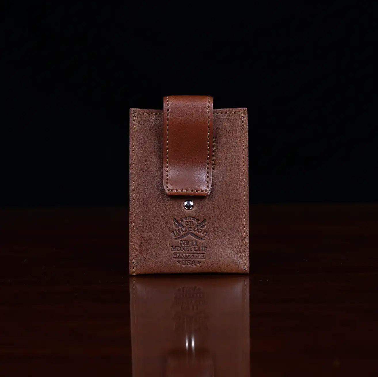brown leather money-clip-no11-cash-pocket-back