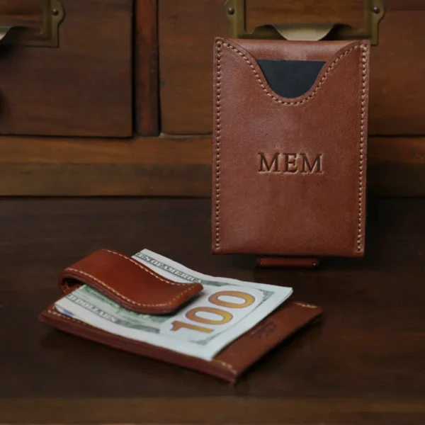 brown leather money-clip-no11-cash-card