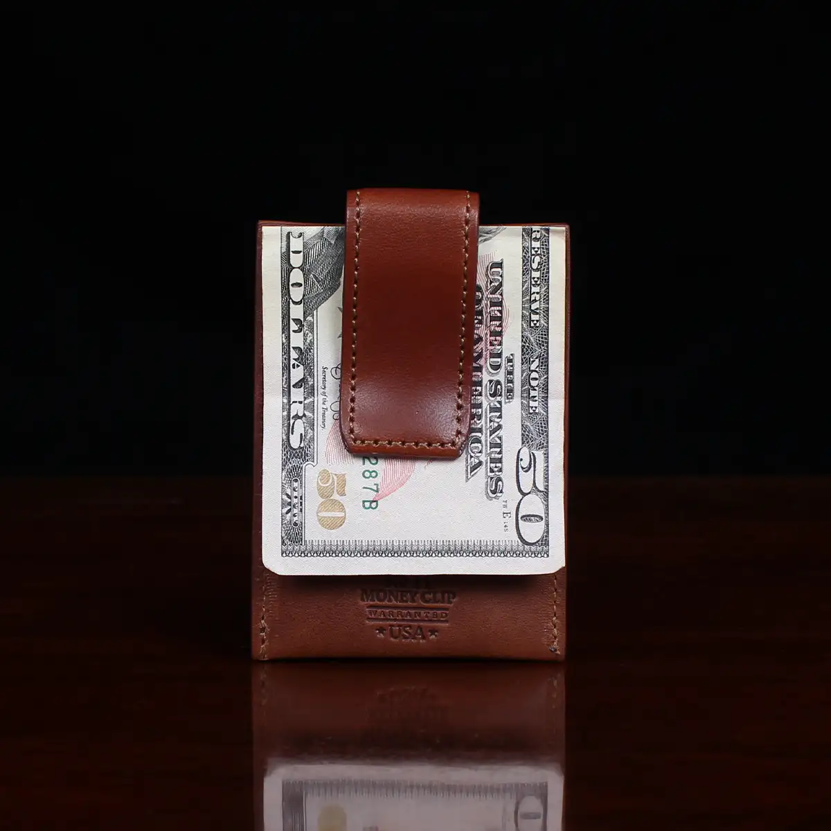 leather money clip wallet