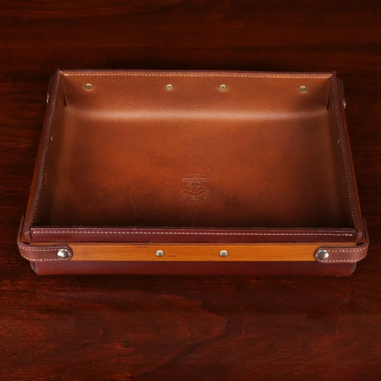 No. 120 Valet Tray on wooden table - back view - empty