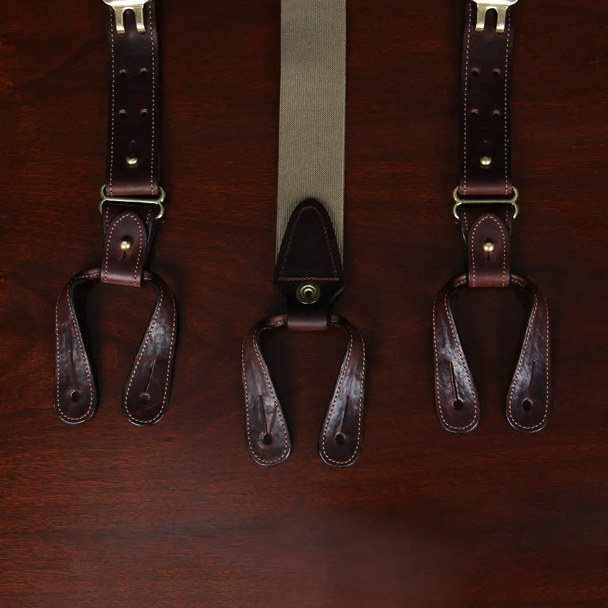 Leather Bison Suspenders Adjustable No. 1, USA Made