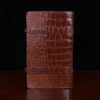 No.18 legal portfolio in alligator back view - id 001- on wooden table with black background