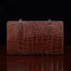 No.18 legal portfolio in alligator back horizontal view - id 001- on wooden table with black background
