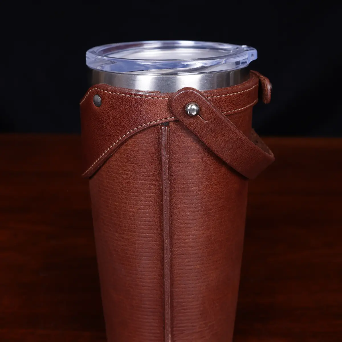 Col. Littleton Tumbler Sleeve Holder Fits Yeti Rambler 30 oz Cup Handle Full Grain Leather USA