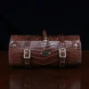 CL - No. 2 Shave Dopp Kit in Vintage Brown American Alligator with No. 8 Khaki Cotton Canvas Lining - Serial Number 001 - front view