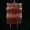 CL - No. 2 Shave Dopp Kit in Vintage Brown American Alligator with No. 8 Khaki Cotton Canvas Lining - Serial Number 001 - outside open view
